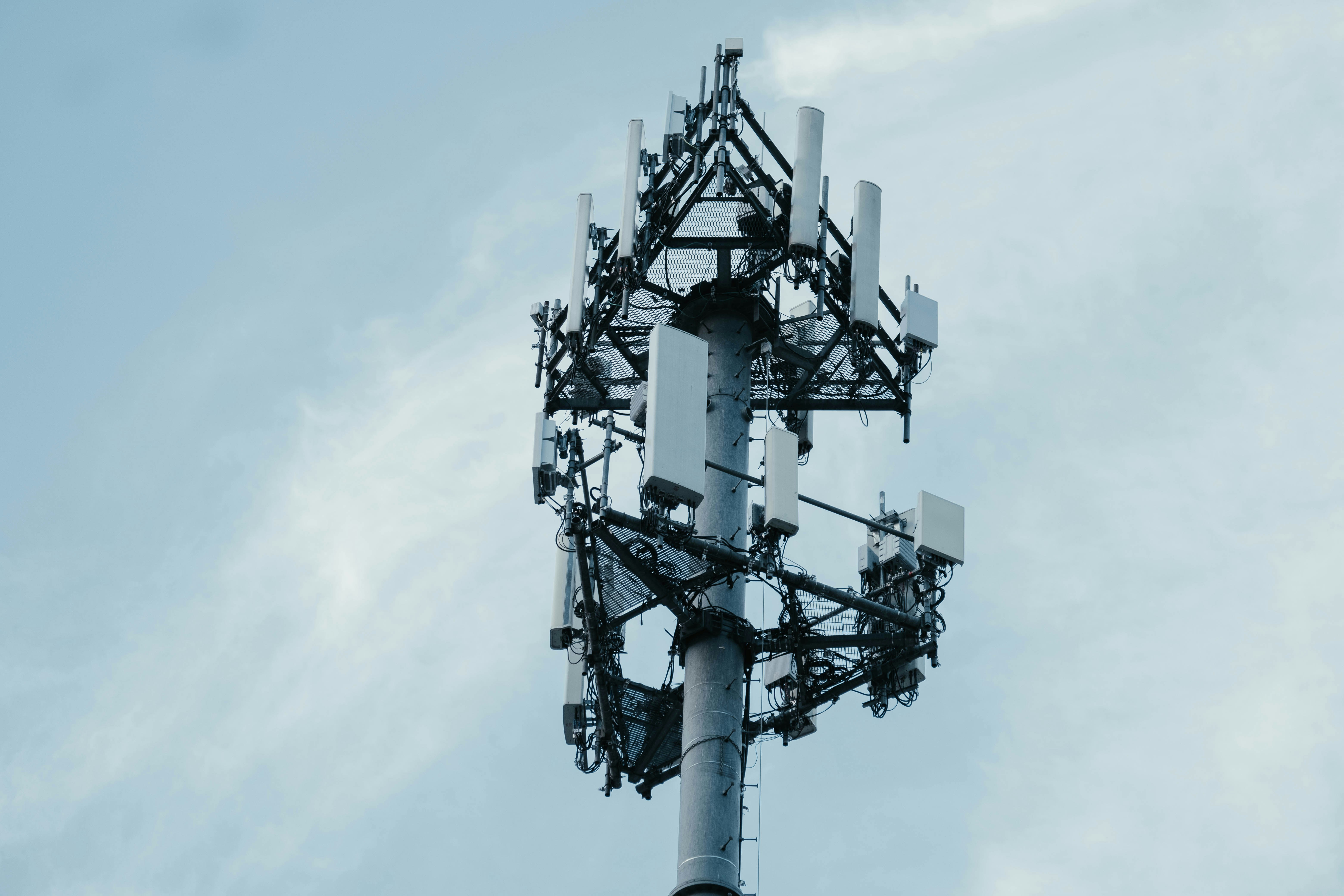 A 5G-upgraded monopole tower — the most visible source of non-native EMF in our environment