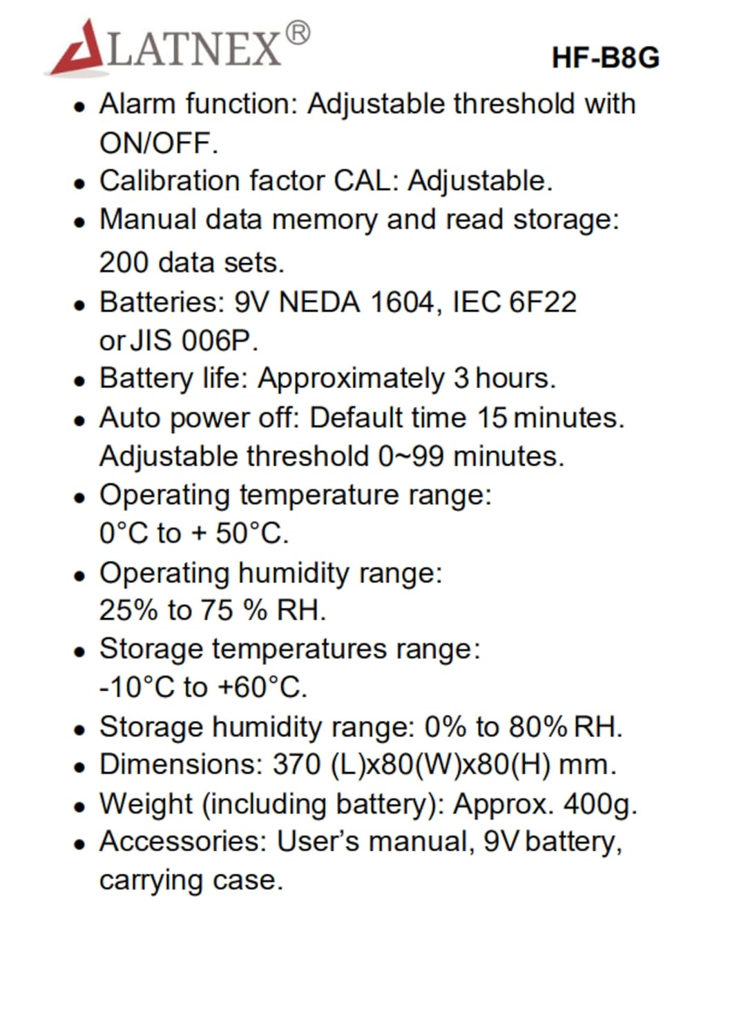 LATNEX HF-B8G photo 7