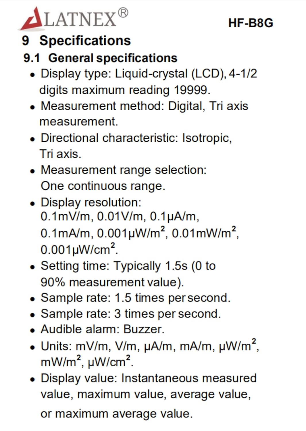 LATNEX HF-B8G photo 8